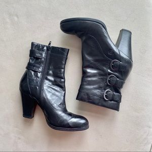 Born vivi black leather angle boots size 7